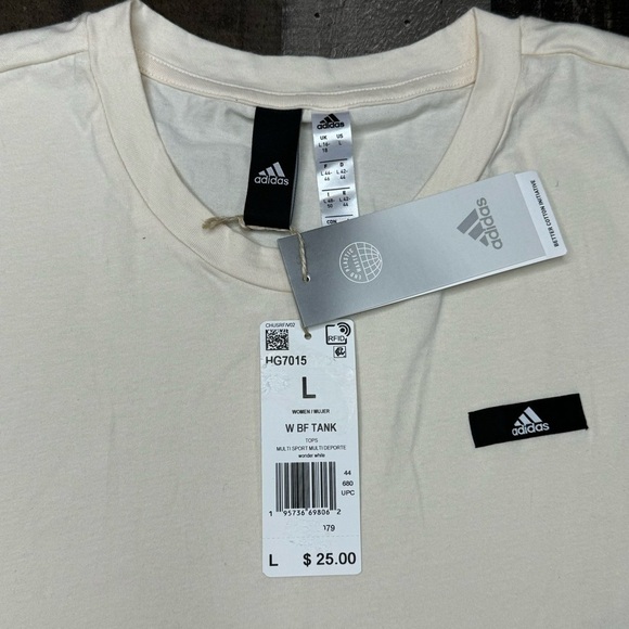 NWT Adidas White Boyfriend Tank size Large - Picture 6 of 10